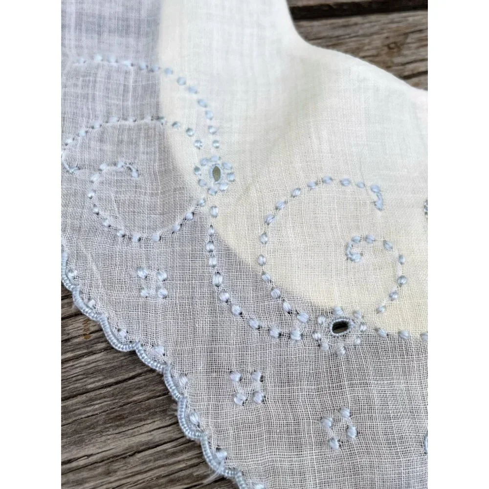 Antique 1930s Baby Bib Lot Linen crochet Lace Embroidery